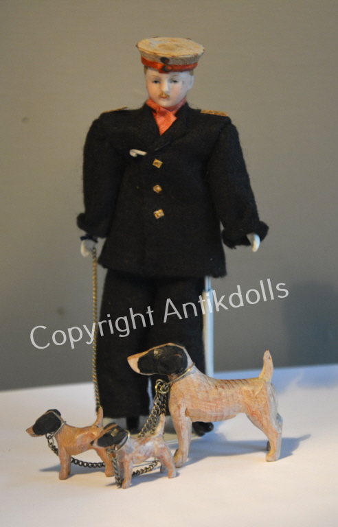 Puppenstuben Mann mit Hunden Puppenstuben Mann mit Hunden